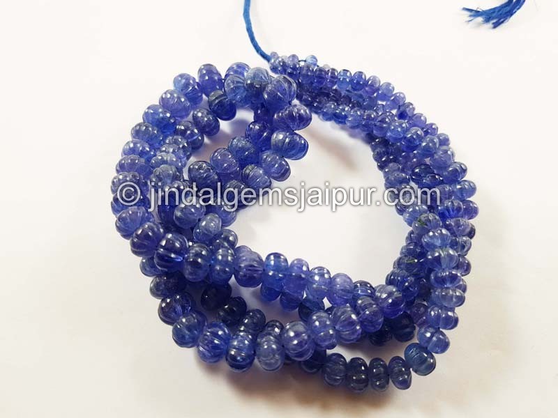 Tanzanite Carved Pumpkin Beads